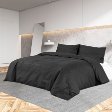vidaXL fekete mikroszálas ágyneműhuzat-garnitúra 200 x 220 cm lakástextília