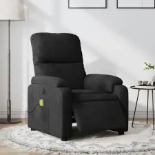 vidaXL fekete mikroszálas szövet elektromos dönthető masszázsfotel masszázsfotel
