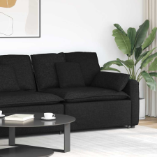 vidaXL fekete moduláris kanapé karfás végmodul párnákkal 100 cm bútor