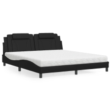 vidaXL fekete műbőr ágy matraccal 180 x 200 cm ágy és ágykellék