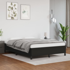 vidaXL Fekete műbőr ágykeret 140x190 cm ágy és ágykellék