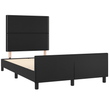 vidaXL fekete műbőr ágykeret fejtámlával 120 x 190 cm (3270554) ágy és ágykellék