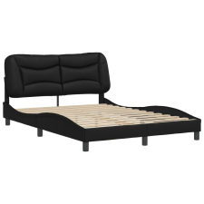 vidaXL fekete műbőr ágykeret fejtámlával 120 x 200 cm (3207988) ágy és ágykellék