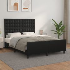 vidaXL fekete műbőr ágykeret fejtámlával 140x200 cm ágy és ágykellék