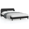 vidaXL Fekete műbőr ágykeret fejtámlával 140x200 cm
