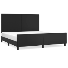 vidaXL fekete műbőr ágykeret fejtámlával 180x200 cm (3125463) ágy és ágykellék