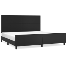 vidaXL fekete műbőr ágykeret fejtámlával 200x200 cm (3125469) ágy és ágykellék