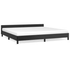 vidaXL fekete műbőr ágykeret fejtámlával 200x200 cm (347519) ágy és ágykellék