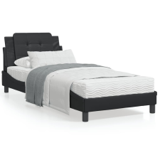 vidaXL fekete műbőr ágykeret fejtámlával 90x200 cm ágy és ágykellék