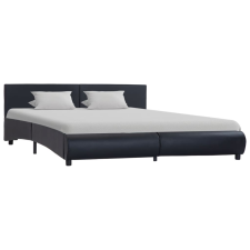 vidaXL fekete műbőr ágykeret LED csíkkal 180 x 200 cm  (285485) ágy és ágykellék