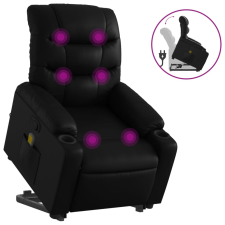 vidaXL fekete műbőr dönthető masszázs- és állófotel (3206606) masszázsfotel