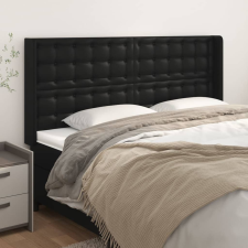 vidaXL fekete műbőr fejtámla szárnyakkal 203x16x118/128 cm ágy és ágykellék