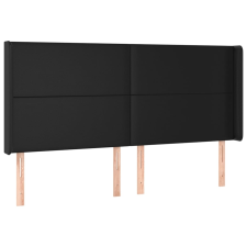 vidaXL fekete műbőr fejtámla szárnyakkal 203x16x118/128 cm (3119408) ágy és ágykellék