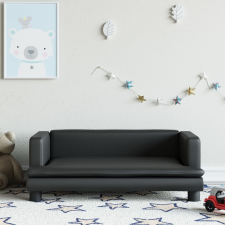 vidaXL fekete műbőr gyerekkanapé 80 x 45 x 30 cm gyermekbútor