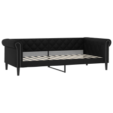 vidaXL fekete műbőr kanapéágy 90 x 200 cm (354226) ágy és ágykellék