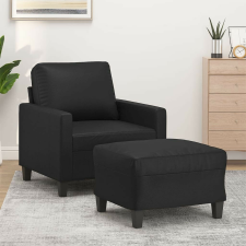 vidaXL fekete műbőr kanapéfotel lábtartóval 60 cm bútor