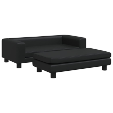vidaXL fekete műbőr kutyaágy hosszabbítóval 100 x 50 x 30 cm (172026) szállítóbox, fekhely kutyáknak