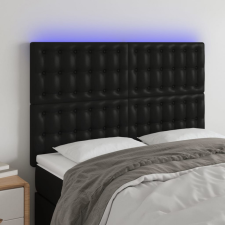 vidaXL fekete műbőr LED-es fejtámla 144x5x118/128 cm ágy és ágykellék