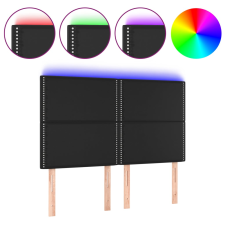 vidaXL fekete műbőr LED-es fejtámla 144x5x118/128 cm (3122374) ágy és ágykellék
