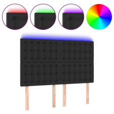 vidaXL fekete műbőr LED-es fejtámla 144x5x118/128 cm (3122514) ágy és ágykellék