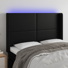 vidaXL fekete műbőr LED-es fejtámla 147x16x118/128 cm ágy és ágykellék