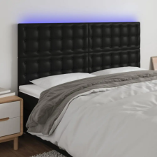 vidaXL fekete műbőr LED-es fejtámla 160x5x118/128 cm ágy és ágykellék