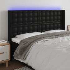 vidaXL fekete műbőr LED-es fejtámla 203x16x118/128 cm ágy és ágykellék