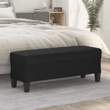 vidaXL fekete műbőr pad 100 x 35 x 41 cm bútor
