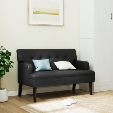 vidaXL fekete műbőr pad háttámlával 112x65,5x75 cm bútor