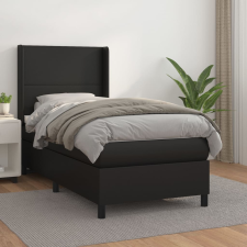 vidaXL fekete műbőr rugós ágy matraccal 100 x 200 cm ágy és ágykellék