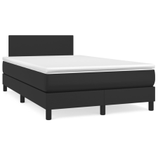 vidaXL fekete műbőr rugós ágy matraccal 120 x 200 cm (3140993) ágy és ágykellék