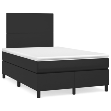 vidaXL fekete műbőr rugós ágy matraccal 120x190 cm ágy és ágykellék
