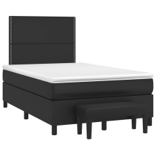 vidaXL fekete műbőr rugós ágy matraccal 120x190 cm ágy és ágykellék