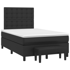 vidaXL fekete műbőr rugós ágy matraccal 120x190 cm ágy és ágykellék