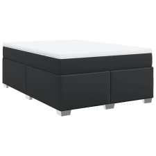 vidaXL fekete műbőr rugós ágy matraccal 140 x 190 cm (3285209) ágy és ágykellék
