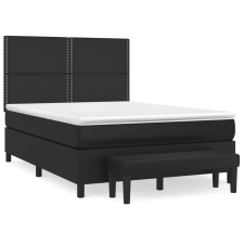 vidaXL fekete műbőr rugós ágy matraccal 140 x 200 cm ágy és ágykellék