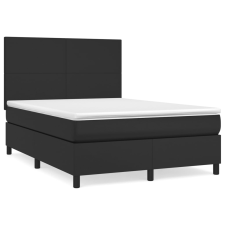 vidaXL fekete műbőr rugós ágy matraccal 140 x 200 cm (3142725) ágy és ágykellék