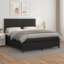 vidaXL fekete műbőr rugós ágy matraccal 160 x 200 cm ágy és ágykellék