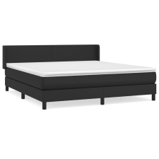 vidaXL fekete műbőr rugós ágy matraccal 160 x 200 cm (3130667) ágy és ágykellék