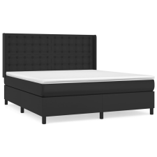 vidaXL fekete műbőr rugós ágy matraccal 160 x 200 cm (3132507) ágy és ágykellék