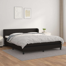 vidaXL fekete műbőr rugós ágy matraccal 180 x 200 cm ágy és ágykellék