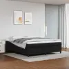 vidaXL fekete műbőr rugós ágy matraccal 180 x 200 cm