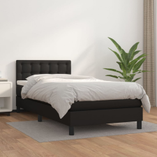 vidaXL fekete műbőr rugós ágy matraccal 80 x 200 cm ágy és ágykellék