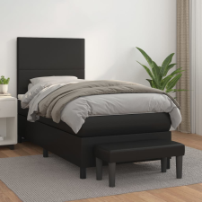 vidaXL fekete műbőr rugós ágy matraccal 80 x 200 cm ágy és ágykellék