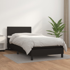 vidaXL fekete műbőr rugós ágy matraccal 80 x 200 cm ágy és ágykellék