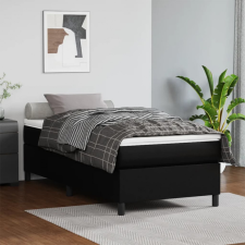 vidaXL fekete műbőr rugós ágy matraccal 80 x 200 cm ágy és ágykellék