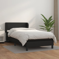 vidaXL fekete műbőr rugós ágy matraccal 90x190 cm ágy és ágykellék