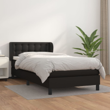 vidaXL fekete műbőr rugós ágy matraccal 90x190 cm ágy és ágykellék