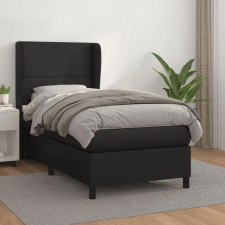 vidaXL fekete műbőr rugós ágy matraccal 90x190 cm ágy és ágykellék