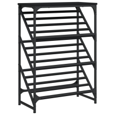 vidaXL fekete műfa cipőtartó 60x30x85 cm (833423) bútor